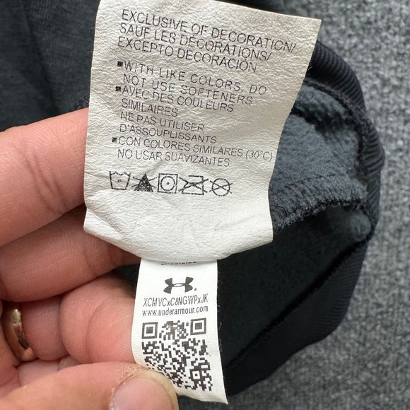 Under Armour Fleece Pullover Men's Size L Black 1/4 Zip Storm Sweater - Picture 10 of 15